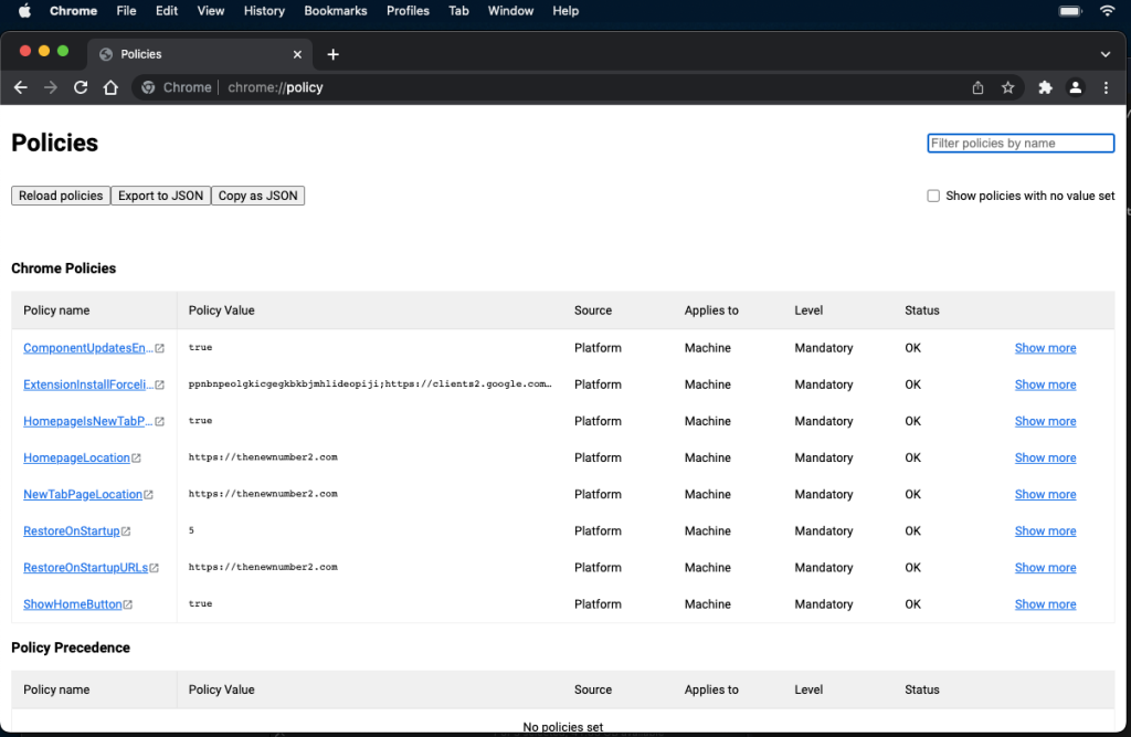 Review and create configuration profile